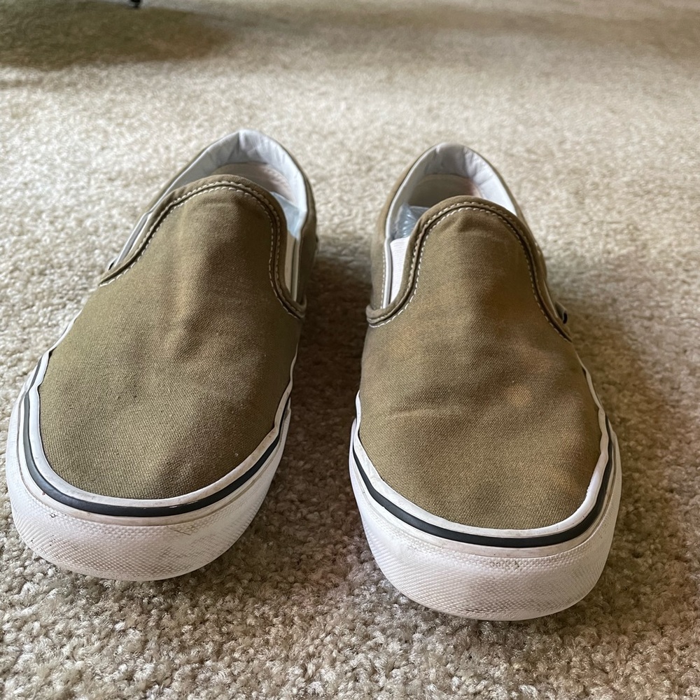 Sage Green Vans Slip Ons